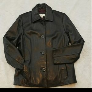 Liz Claiborne genuine leather black jacket…